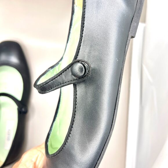 Shoe Inn Mary Jane Black Leather flat shoe 38 7.5 - Picture 3 of 11